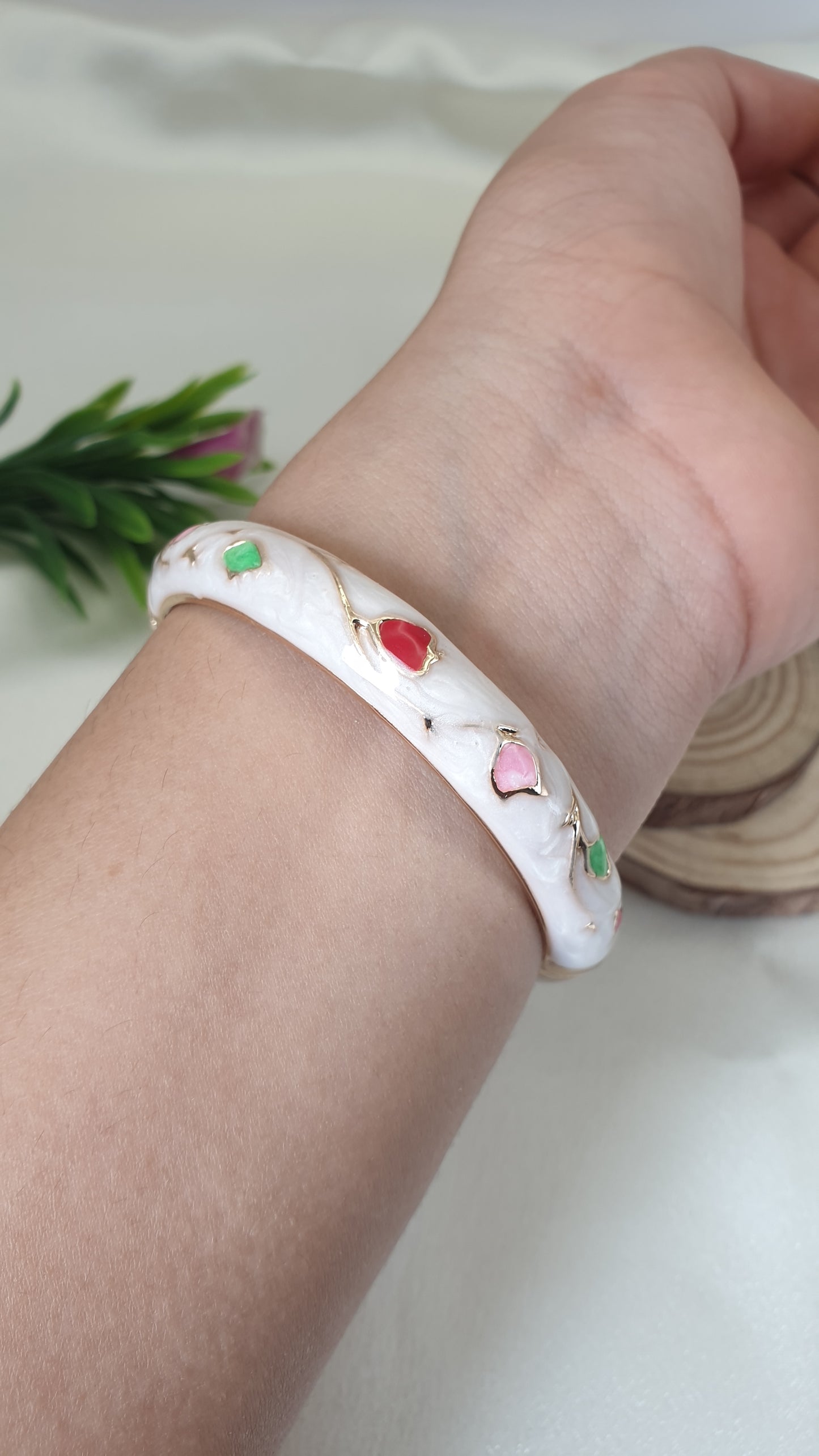 Enamel Bangle Bracelet-28