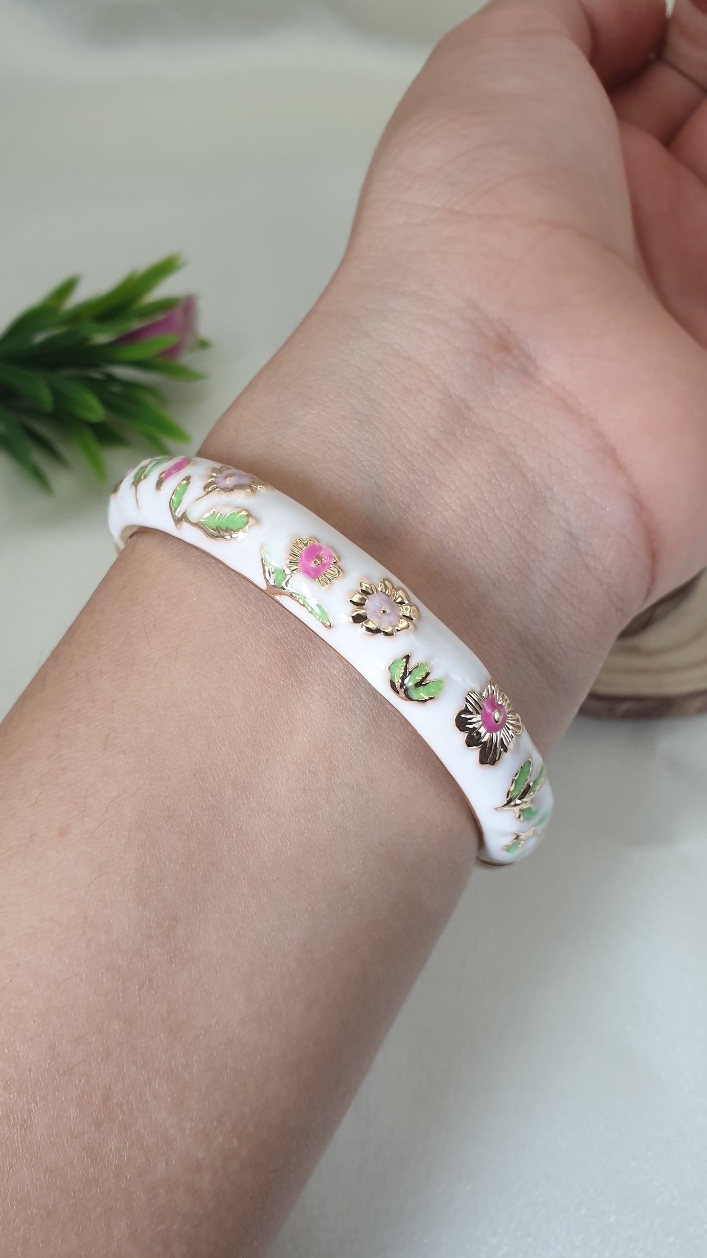 Enamel Bangle Bracelet-5