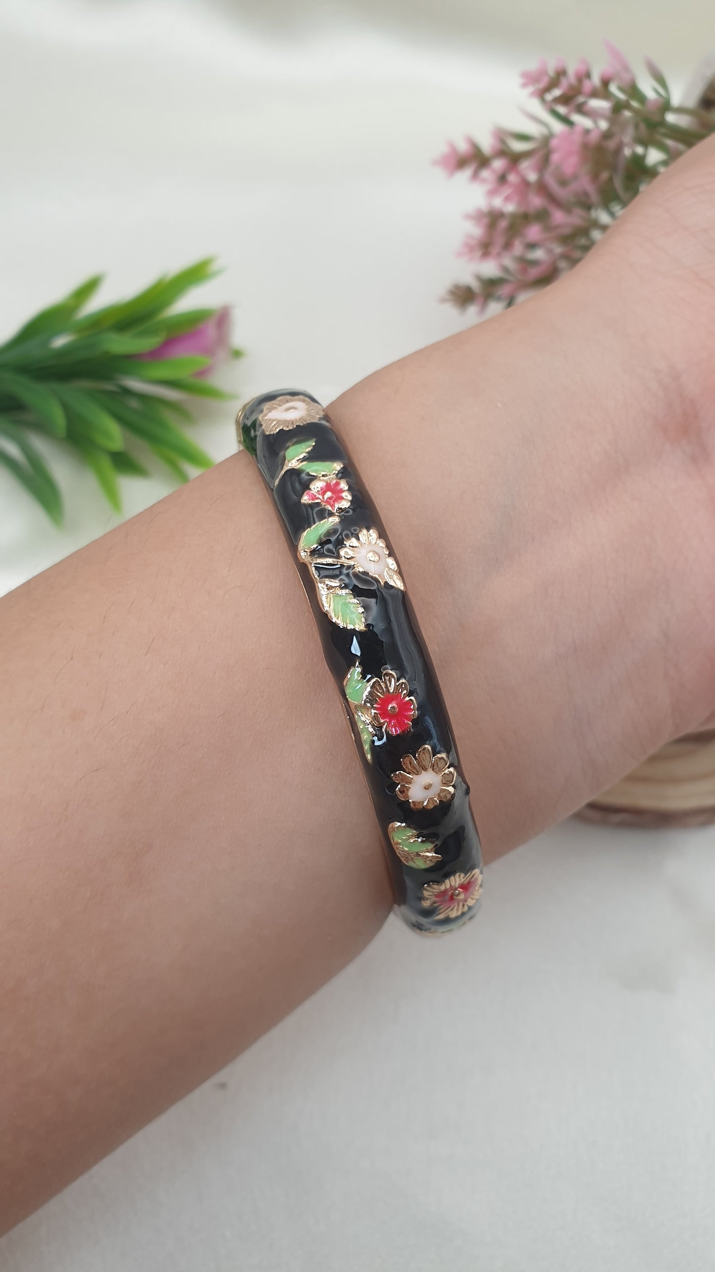 Enamel Bangle Bracelet-7