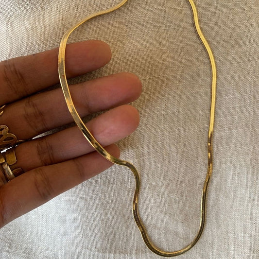 Elegant Gold-Tone Snake Chain Necklace