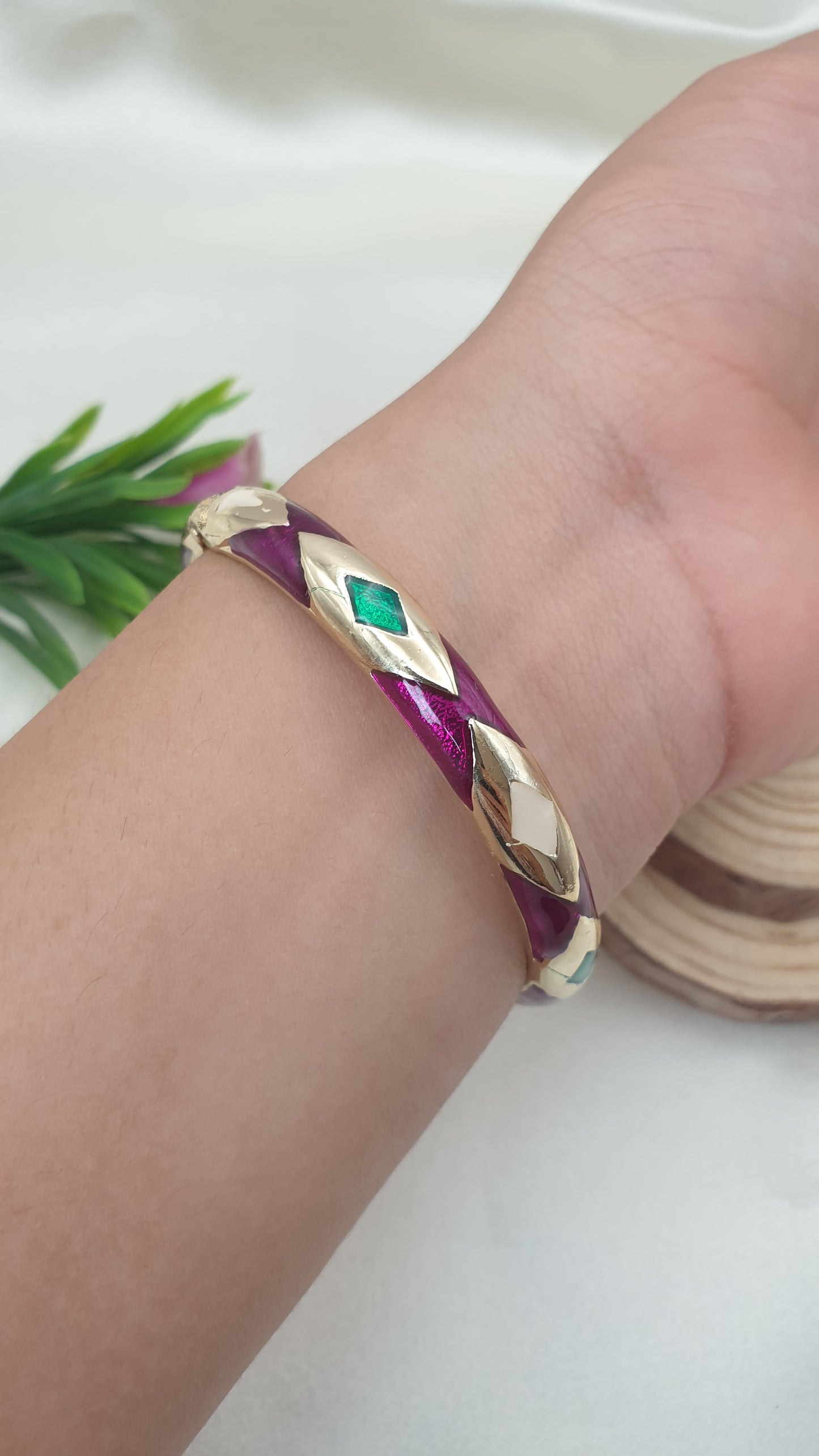 Enamel Bangle Bracelet-17