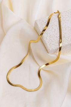 Elegant Gold-Tone Snake Chain Necklace
