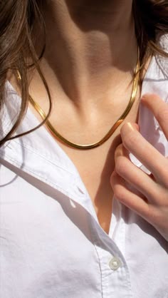 Elegant Gold-Tone Snake Chain Necklace