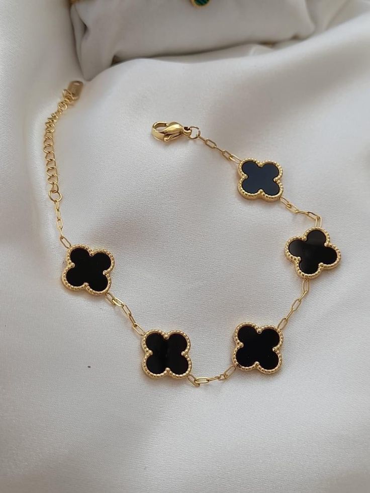 Black Flower Bracelet