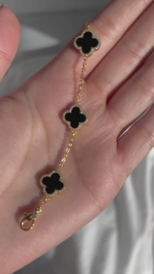 Black Flower Bracelet