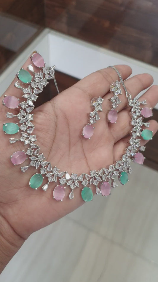 American Dimond Necklace Multi-01