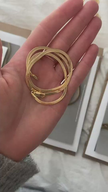 Elegant Gold-Tone Snake Chain Necklace